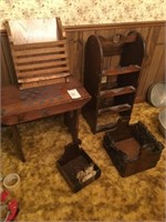 (5) Wood  Shelves ~Table & Racks
