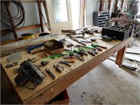 Hand Tools and Other Hardware on Table Assorted