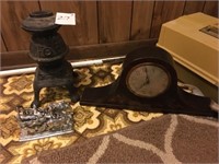Vintage Clock ~ Mini Aluminum Stove Decor & Pewter