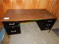 5' Metal Desks with Wood Top