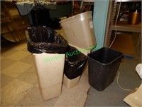 (5) Trash Cans In Group