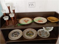 Vintage Souvenir Plates, Bowl, Candle Holder
