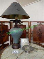 Lamp, Frame, Pedestal Bowl, Metal Box