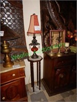 Lamp and Marble Top Stand