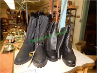 (2) Pair Black Womens Boots