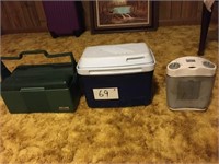 (2) Coolers & Electric Heater