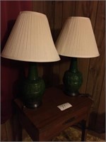 Pair of Green Retro Lamps