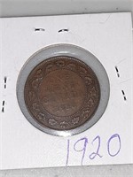 1920 Canada Large cent 1 Penny coin