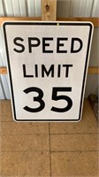 Road sign, Speed Limit 35.  4 feet tall by 3 feet