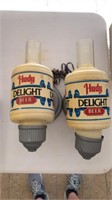 Pair of Hudepohl Delight Beer wall lights.  In