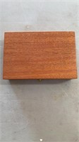 Nice wooden dovetailed box.  11 1/2 inches wide,