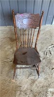 Nice antique wooden rocker.  Approximately 38”