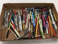Flat of advertising pens and pencils