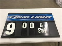Bud light price sign And other beers