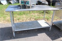 Stainless Steel Work Table, Approx. 5'W x 32"D