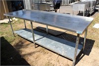 Stainless Steel Work Table, Approx. 8'W x 30"D