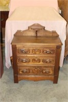 Antique Walnut Victorian 3-Drawer Washstand