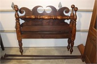 Antique Rope Bed with Adapted Metal Rails