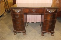 Mahogany Claw Foot Chippendale Style Desk