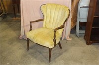 1940's Upholstered Channel Back Occassional Chair