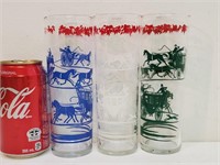 Lot de verres à boire à motif de cheval