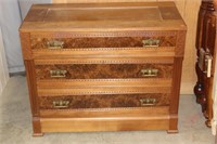 Antique Walnut Victorian 3-Drawer Chest