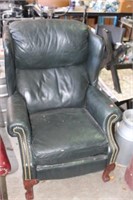 Leather Recliner with Ball in Claw Feet