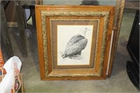 Antique Gold and Oak Frame with Bald Eagle Print