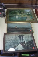 One Lot of 3 framed Vintage Prints