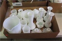One Lot of Hobnail Style Milk Glass