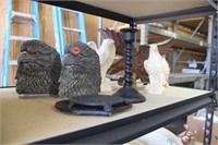 One Lot of Eagle Figurines, Bookends, (2) Trivets
