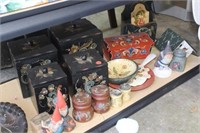 One Lot of Tole Style Painted Items