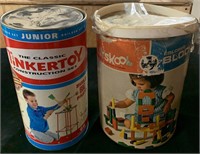 2 Construction Block Tins (Tinkertoy/Playskool)