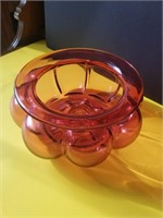 Cranberry glass bowl