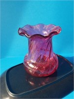 Mini cranberry glass vase