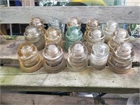 Lot of vintage glass insulators