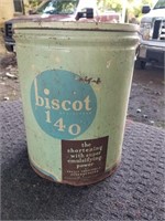 Vintage Canada Packers Biscot 140 shortening pail