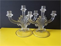 Set of glass candle holders