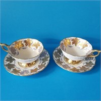 Set of 2 Royal Stafford Cups and Saucers Engl.