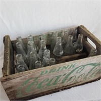Vintage Coca Cola crate box with content