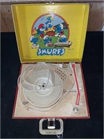 Vintage Smurfs Record Player