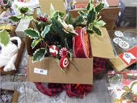 2 boxes Christmas floral & ribbon