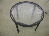 Small glass patio table