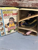 Musical Jolly Chimp w/ box, battery-operated