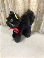 Steiff black cat, with ear tag