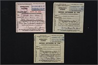 US War Rations Books (4) & Operators Licenses (4)