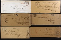 US 13 Stampless Covers 1850s to PA Life Insurance