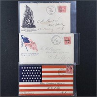 US Stamps 3 Spanish American Patriotic Covers