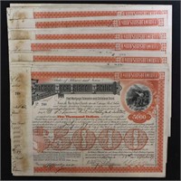 FIFTEEN Gorgeous 1880s cancelled $5,000 Chicago, R