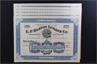 FIVE  1910s E.P. Burton Lumber Company Charleston